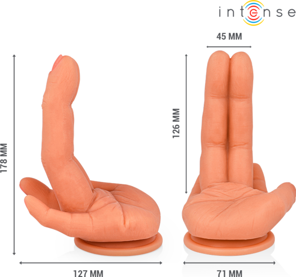 Dildo na bod G Intense Leela ve tvaru ruky se základnou s přísavkou