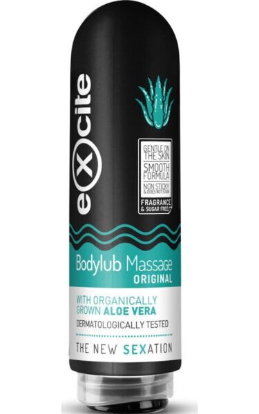 Lahvička masážního gelu Excite Bodylub Aloe Vera 200 ml
