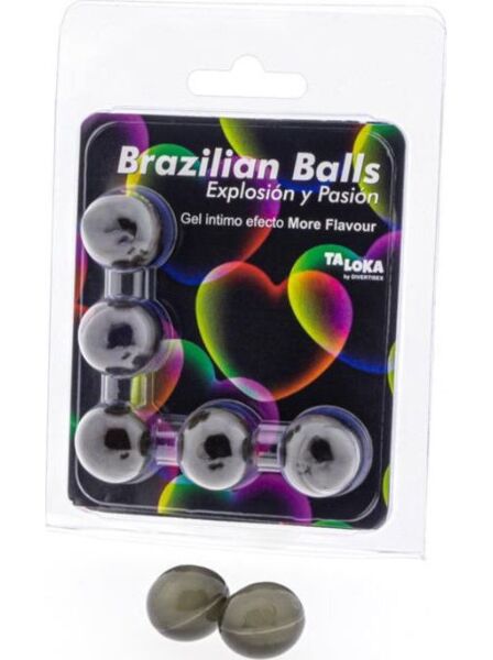 Balení 5 brazilských kuliček Brazilian Balls More Flavour se vzrušujícím gelem