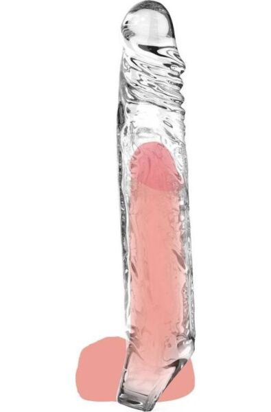 Návlek na penis Get Real Extension Sleeve XL od ToyJoy, průhledný, 22,5 cm