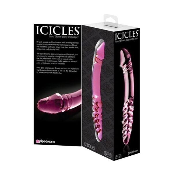 Skleněné dildo Pipedream Icicles N. 57, oboustranné