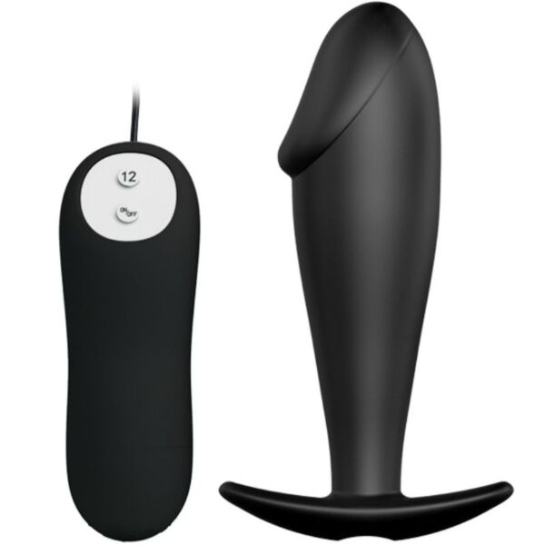 Vibrační anální kolík Pretty Love BI-040040 v černé barvě
