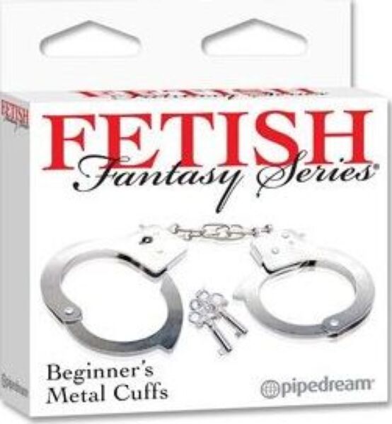 Pouta na zápěstí Pipedream Beginner's Metal Cuffs spojená řetězem z chromované oceli