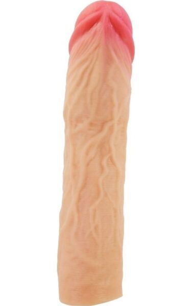 Prodlužovací návlek na penis Pretty Love BI-026269 s vystupujícími žilami a výrazným žaludem