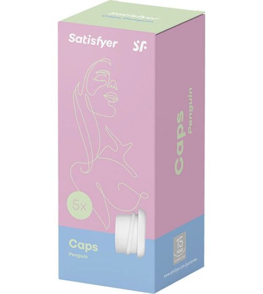 Pět bílých silikonových náhradních hlavic pro Satisfyer Pro Penguin NG