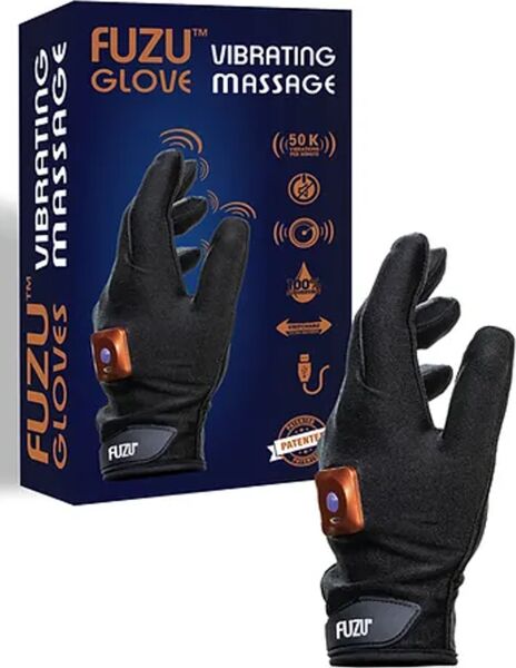 Masážní rukavice FUZU Vibrating Massage Glove v černé barvě