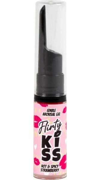 Jedlé gely na rty Secret Play Flirty Kiss, balení s jahodovým gelem s teplem a mátovým gelem s chladem
