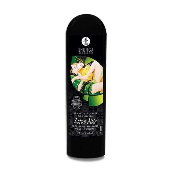 Balení zcitlivujícího gelu Shunga Lotus Noir o objemu 60 ml