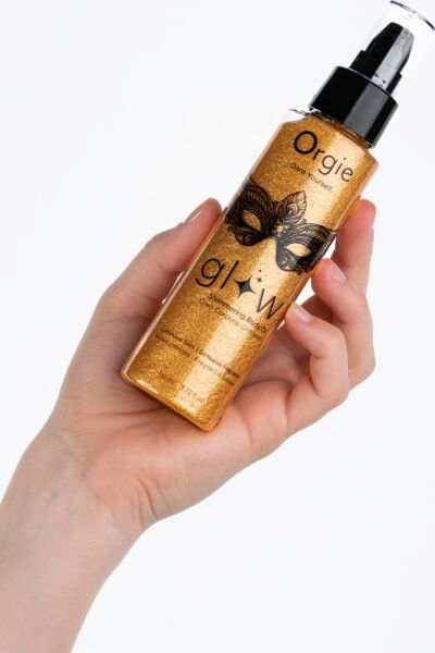 Lahvička ve spreji s tělovým olejem Orgie Glow Shimmering, 110 ml