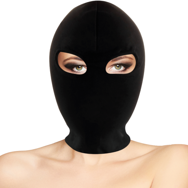 BDSM kukla Darkness Submission s otvorem na oči nasazená na hlavě