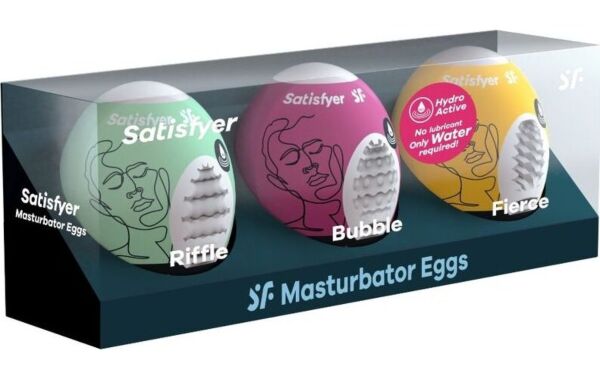 Sada tří masturbačních vajíček Satisfyer Eggs Riffle, Bubble & Fierce