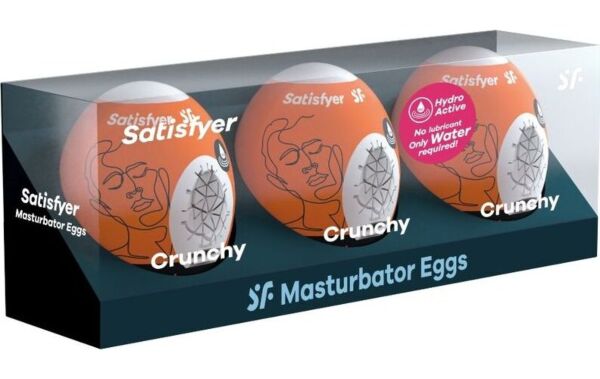 Balení tří masturbačních vajíček Satisfyer Naughty, Savage a Crunchy