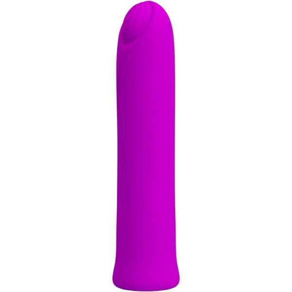 Mini vibrátor Pretty Love Curtis ve fialové barvě s reliéfem ze soustředných kruhů