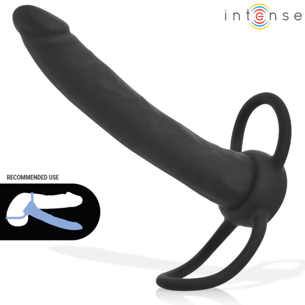 Anální dildo Intense Lucas s integrovaným kroužkem na penis a kroužkem na varlata