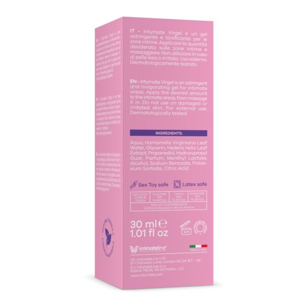 Balení 30 ml gelu na vodní bázi Intymate Virgel