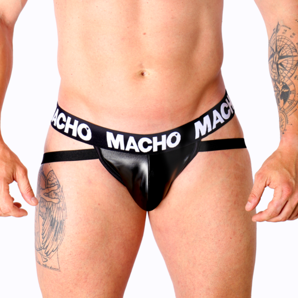 Jockstrap Macho Underwear MX25NC s elastickým páskem v červené, žluté a bílé barvě