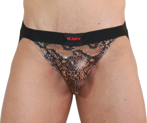 Jockstrap Burn 002 s průhlednými částmi a lesklými detaily
