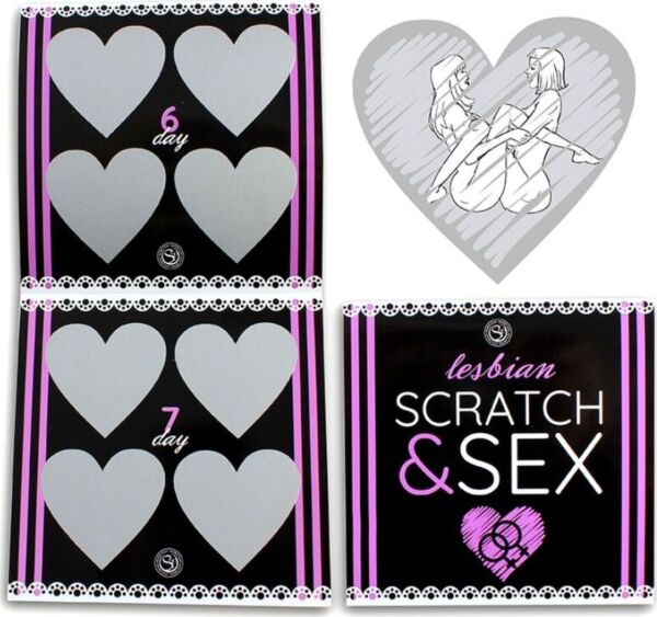 Stírací hra Secret Play Scratch & Sex Lesbian, hra s lesbickými pozicemi pro páry