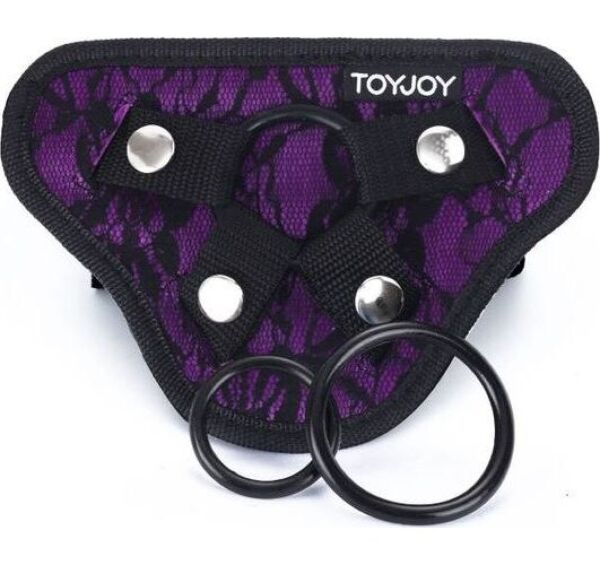 Postroj strap-on Get Real Harness s polstrovaným předním dílem a silikonovými kroužky
