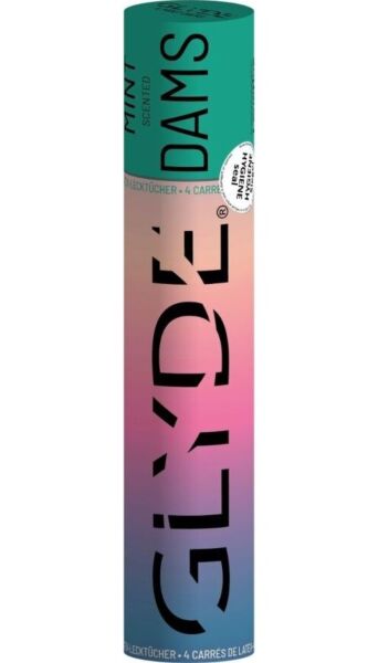 Balení latexových fólií Sheer Glyde Dams (dental dam) pro orální sex