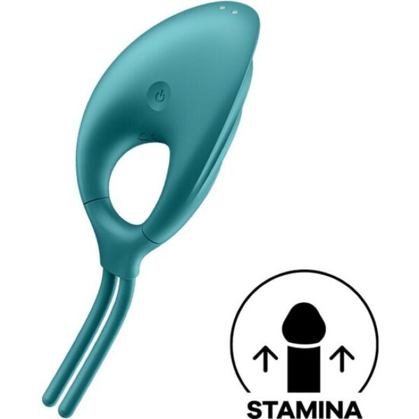 Vibrační kroužek Satisfyer Swordsman s žebrovaným stimulátorem