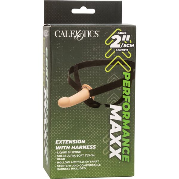 Prodlužovací návlek na penis CalExotics Performance Maxx s popruhovým postrojem strap-on