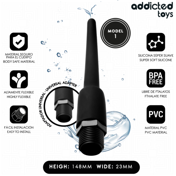 Anální sprcha Addicted Toys Model 1 s univerzálním adaptérem na hadici