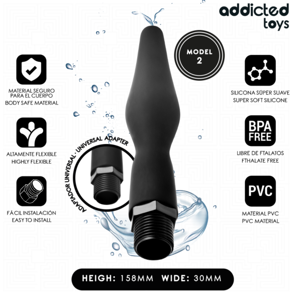 Anální sprcha Addicted Toys Model 2 s univerzálním adaptérem
