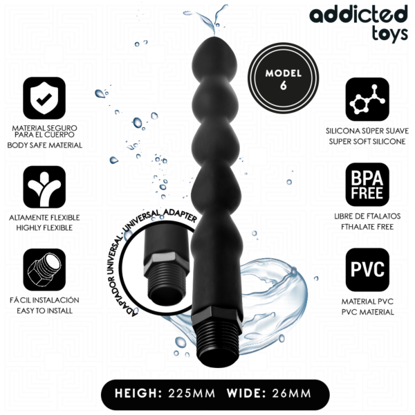 Anální sprcha Addicted Toys Model 6 s univerzálním adaptérem