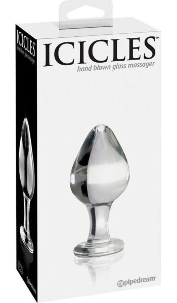 Skleněný anální kolík z foukaného skla Pipedream Icicles N. 25