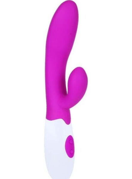 Rabbit vibrátor Pretty Love Flirtation Alvis ve fialové a bílé barvě se zaváděcí částí a stimulátorem klitorisu