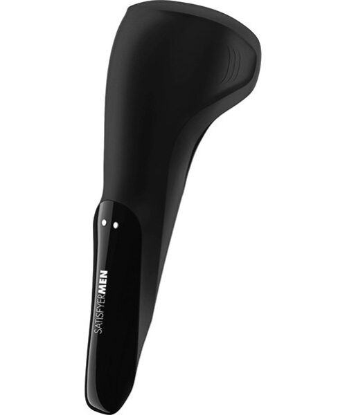 Masturbátor Satisfyer Men Wand v černé barvě s ohebnými silikonovými křidélky