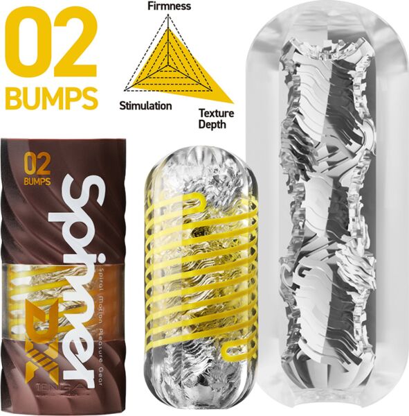 Masturbátor Tenga Spinner DX 02 Bumps s pouzdrem a sušicím stojánkem