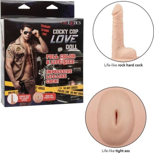 Nafukovací panna CalExotics Cocky Cop Love Doll s celým tělem