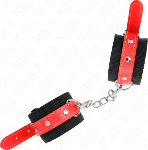 Nylonová pouta na zápěstí Kink Wrist Restraint s červeným popruhem