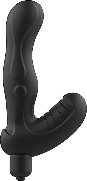 Vibrátor na prostatu Addicted Toys Anal Massager se zahnutým dříkem a základnou s výstupky