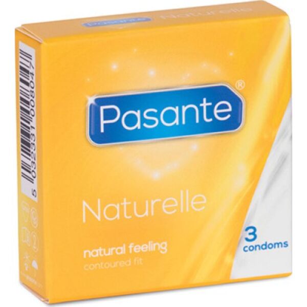 Krabička kondomů Pasante Naturelle se 3 kusy