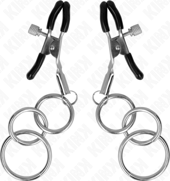 Štípce na bradavky Kink Nipple Grip se třemi kroužky