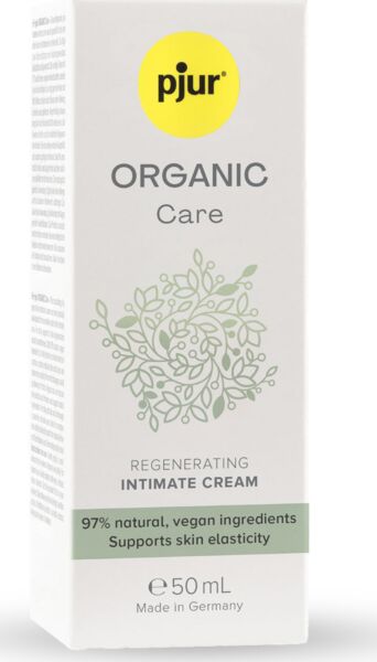 Lahvička intimního krému pjur Organic Care 50 ml s airless dávkovačem