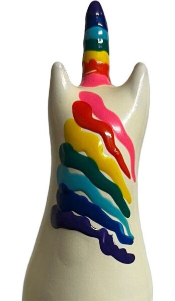 Vtipný kondom Condomerie Unicorn Rainbow, ručně malovaný