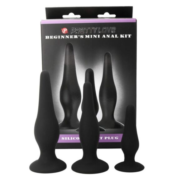 Tři anální kolíky Pretty Love Initiation Kit ve velikosti malý, střední a velký