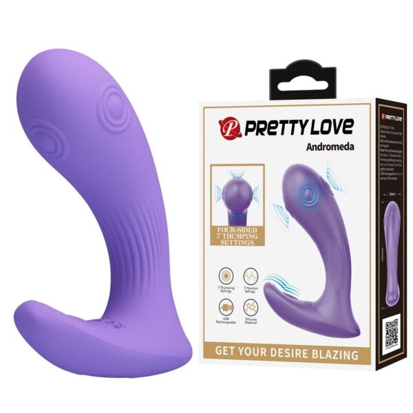 Vibrátor s dvojí stimulací Pretty Love Andromeda ve fialové barvě