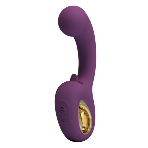 Vibrátor s dvojitou stimulací Pretty Love Brynnlee ve fialové barvě s vnějším jazýčkem