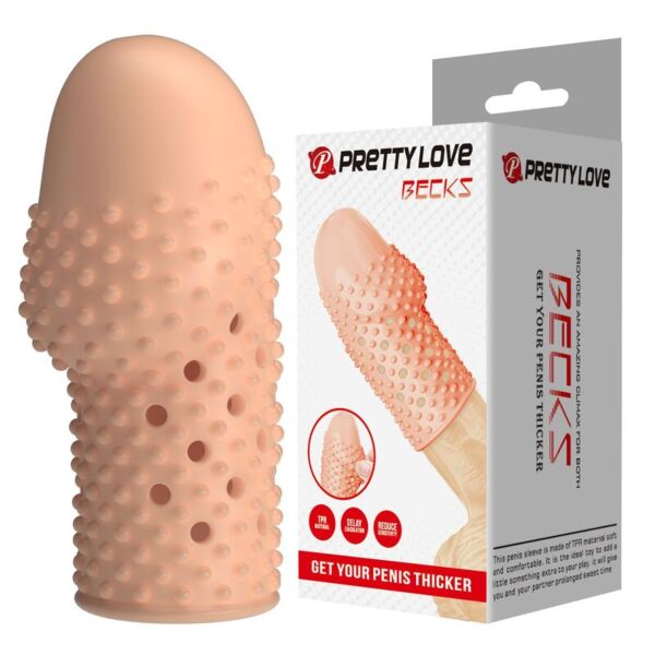 Návlek na penis Pretty Love Geek's s reliéfy na vnějším povrchu