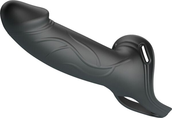 Postroj strap-on Pretty Love BW-022108 s realistickým dutým dildem, černý