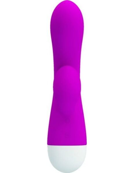Rabbit vibrátor Pretty Love BW-241025 ze silikonu s tělem na bod G a ramínkem na klitoris