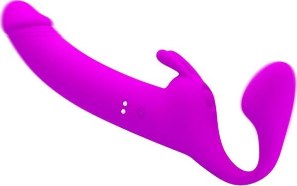 Strap-on bez postroje Pretty Love BI-040171 ze silikonu se dvěma vibračními hlavicemi