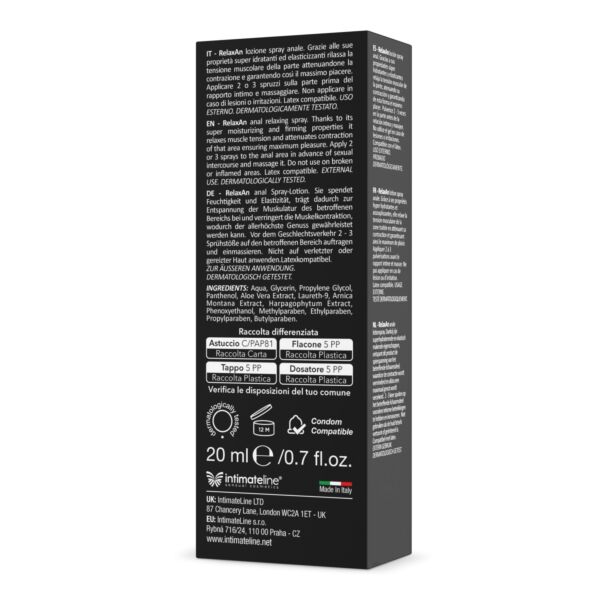 Relaxační anální sprej IntimateLine RelaxAn 20 ml
