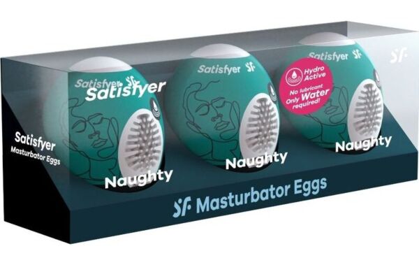 Sada tří masturbátorů ve tvaru vajíčka Satisfyer Masturbator Egg Set Naughty