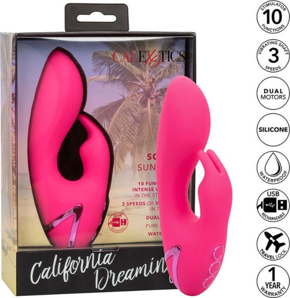 Rabbit vibrátor CalExotics So. Cal Sunshine z kolekce California Dreaming v růžové barvě